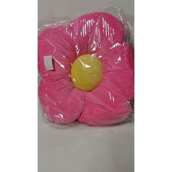 Flower Floor Pillow Seating Cushion - Cute Room Decor for Girls Pink 20x20 in - Picture 1 of 8